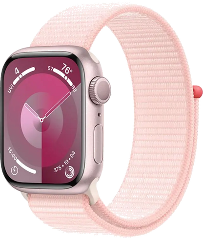 Apple MR9J3QP/A Apple Watch S9 GPS 45mm Pink Alu Case w Light Pink Sport Loop, 195949032035