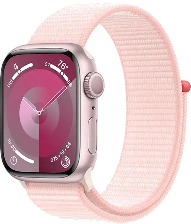 Apple MR9J3QP/A Apple Watch S9 GPS 45mm Pink Alu Case w Light Pink Sport Loop, 195949032035