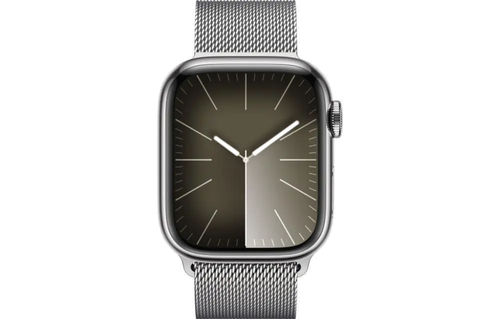 Apple MRJ43QP/A Apple Watch S9 Cellular 41mm Silver Stainless Steel Case w Silver Milanese Loop, 195949023071