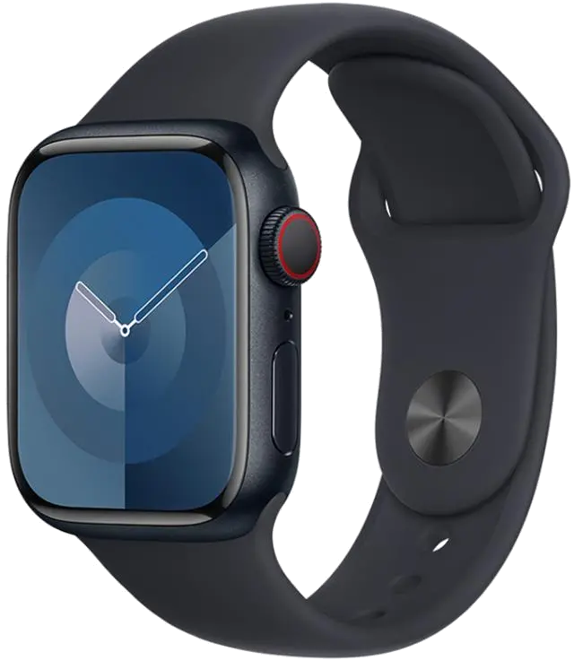 Apple MRMC3QP/A Apple Watch S9 Cellular 45mm Midnight Alu Case w Midnight Sport Band S/M, 195949024290