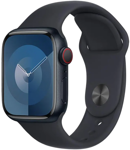 Apple MRMC3QP/A Apple Watch S9 Cellular 45mm Midnight Alu Case w Midnight Sport Band S/M, 195949024290