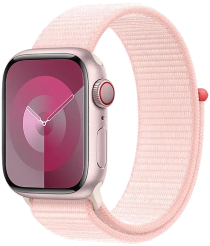 Apple MRMM3QP/A Apple Watch S9 Cellular 45mm Pink Alu Case w Light Pink Sport Loop, 195949025174