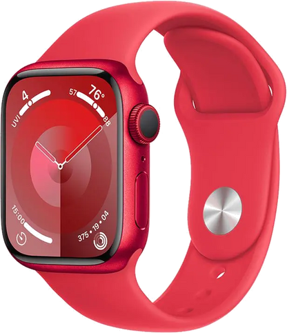 Apple MRXG3QP/A Apple Watch S9 GPS 41mm RED Alu Case w RED Sport Band S/M, 195949033025