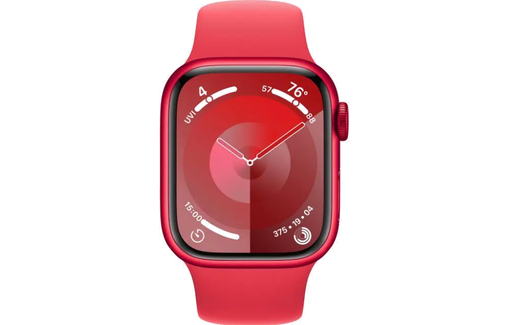 Apple MRXG3QP/A Apple Watch S9 GPS 41mm RED Alu Case w RED Sport Band S/M, 195949033025