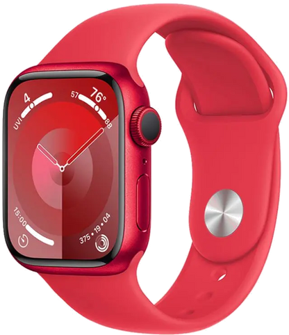 Apple MRXJ3QP/A Apple Watch S9 GPS 45mm RED Alu Case w RED Sport Band S/M, 195949033247