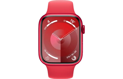 Apple MRXJ3QP/A Apple Watch S9 GPS 45mm RED Alu Case w RED Sport Band S/M, 195949033247