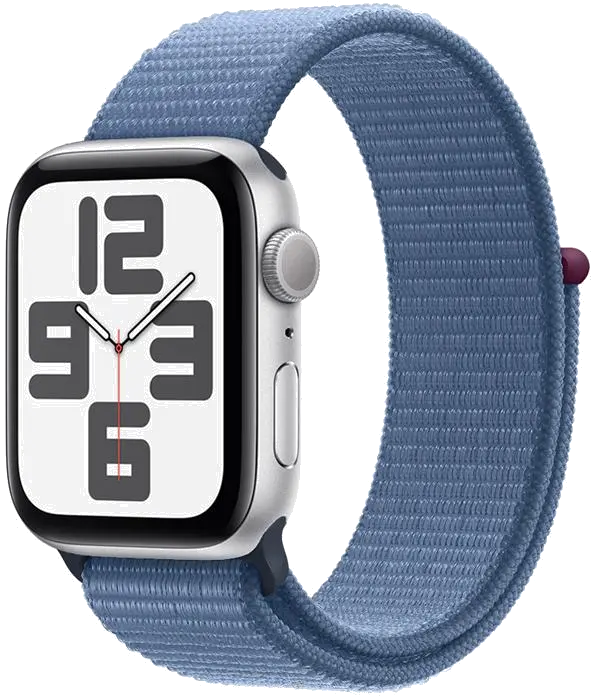 Apple MRE33QP/A Apple Watch SE2 v2 GPS 40mm Silver Alu Case w Winter Blue Sport Loop, 195949004124