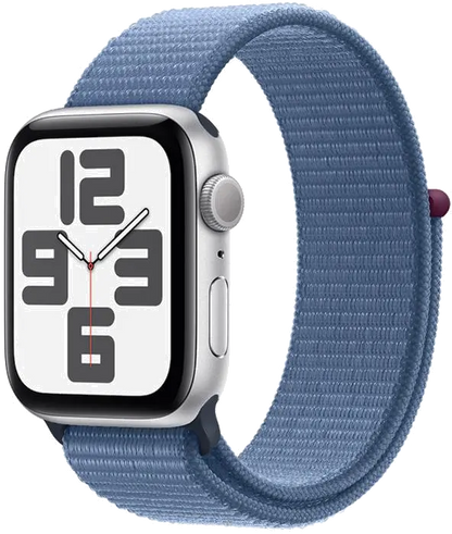 Apple MRE33QP/A Apple Watch SE2 v2 GPS 40mm Silver Alu Case w Winter Blue Sport Loop, 195949004124