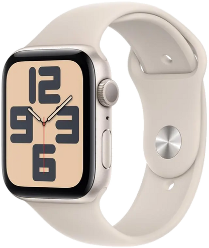 Apple MRE43QP/A Apple Watch SE2 v2 GPS 44mm Starlight Alu Case w Starlight Sport Band S/M, 195949004230