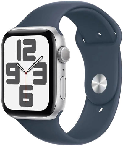 Apple MREC3QP/A Apple Watch SE2 v2 GPS 44mm Silver Alu Case w Storm Blue Sport Band S/M, 195949004896