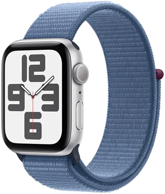 Apple MREF3QP/A Apple Watch SE2 v2 GPS 44mm Silver Alu Case w Winter Blue Sport Loop, 195949005114