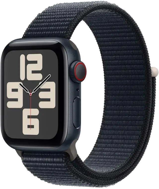 Apple MRHC3QP/A Apple Watch SE2 v2 Cellular 44mm Midnight Alu Case w Midnight Sport Loop, 195949007514