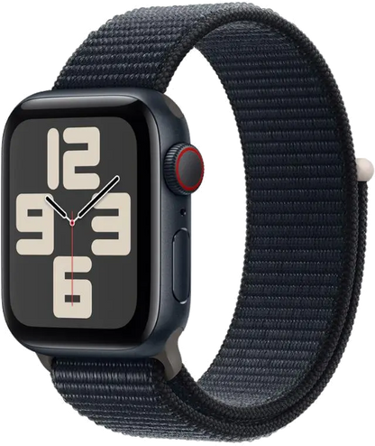 Apple MRHC3QP/A Apple Watch SE2 v2 Cellular 44mm Midnight Alu Case w Midnight Sport Loop, 195949007514