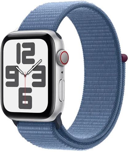 Apple MRHM3QP/A Apple Watch SE2 v2 Cellular 44mm Silver Alu Case w Winter Blue Sport Loop, 195949007811