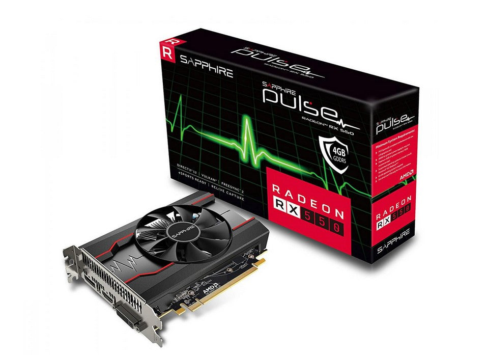 SAPPHIRE 11268-01-20G Placa video Radeon RX 550, 4GB, GDDR5, PULSE,HDMI DVI-D DP IN, 4895106282148