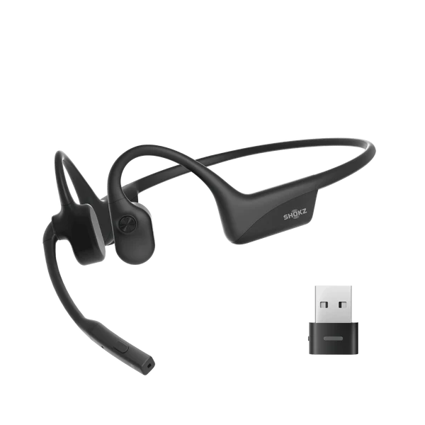 SHOKZ C110-AA-BK-EN OpenComm2 Casca bluetooth conductie osoasa, adaptor USB-A, 810092675211