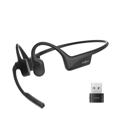 SHOKZ C110-AA-BK-EN OpenComm2 Casca bluetooth conductie osoasa, adaptor USB-A, 810092675211