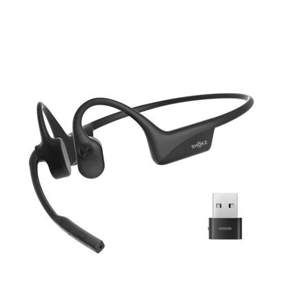 SHOKZ C110-AA-BK-EN OpenComm2 Casca bluetooth conductie osoasa, adaptor USB-A, 810092675211