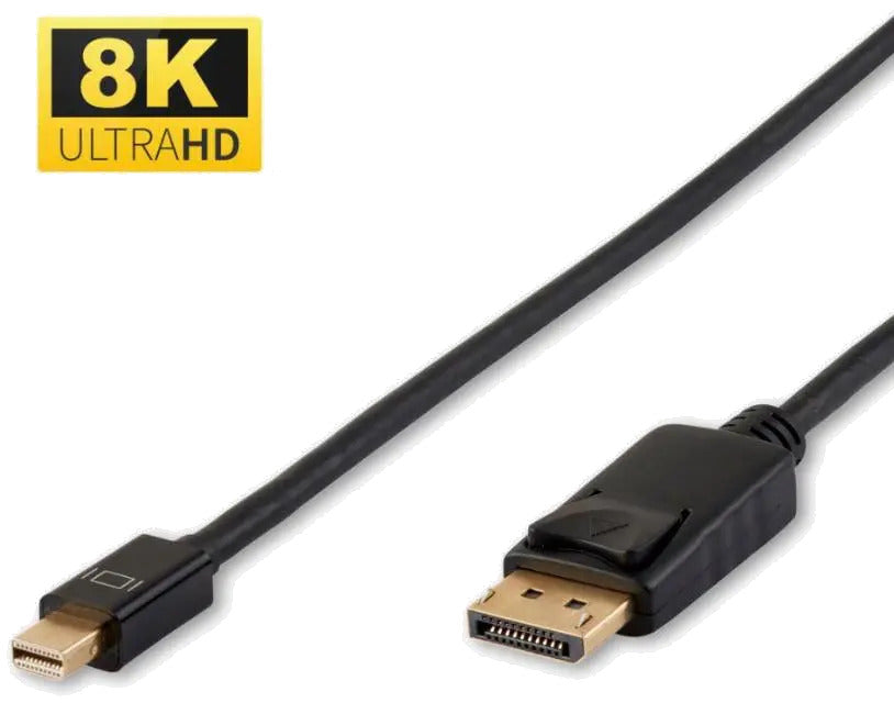 MicroConnect DP-MMG-100MBV1.4 8K Mini Displayport to, Displayport Cable 1m, 5706998323828