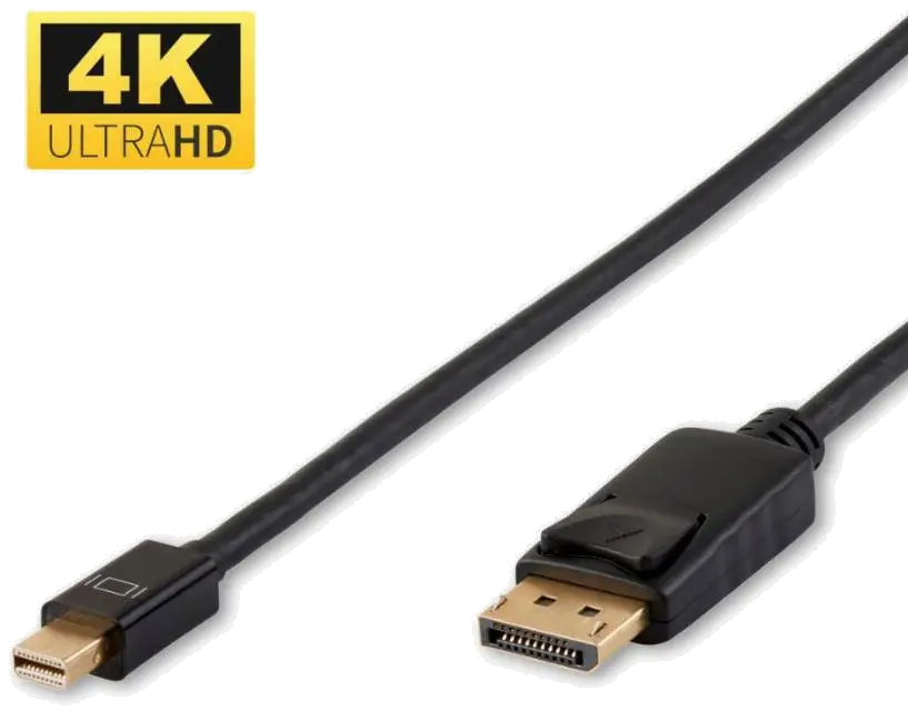 MicroConnect DP-MMG-050MB 4K Mini Displayport to, Displayport 0.5m 1.2v Black, 5712505702031