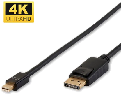 MicroConnect DP-MMG-050MB 4K Mini Displayport to, Displayport 0.5m 1.2v Black, 5712505702031