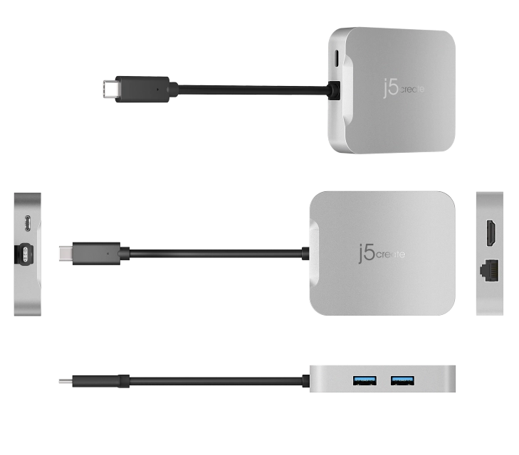 j5create JCD391-N 4K60 Elite USB-C PD Multi-Port Adapter, 4712795086379