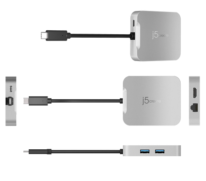 j5create JCD391-N 4K60 Elite USB-C PD Multi-Port Adapter, 4712795086379