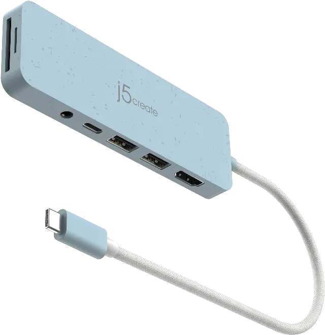 j5create JCD373EC-N ECO-FRIENDLY USB-C MULTI-PORT/HUB WITH POWER DELIVERY, 4712795087550