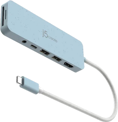 j5create JCD373EC-N ECO-FRIENDLY USB-C MULTI-PORT/HUB WITH POWER DELIVERY, 4712795087550