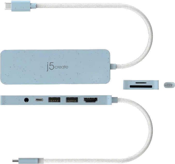 j5create JCD373EC-N ECO-FRIENDLY USB-C MULTI-PORT/HUB WITH POWER DELIVERY, 4712795087550