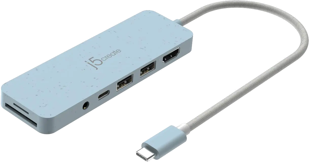 j5create JCD373EC-N ECO-FRIENDLY USB-C MULTI-PORT/HUB WITH POWER DELIVERY, 4712795087550