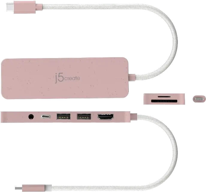 j5create JCD373ER-N ECO-FRIENDLY USB-C MULTI-PORT/HUB WITH POWER DELIVERY, 4712795087543