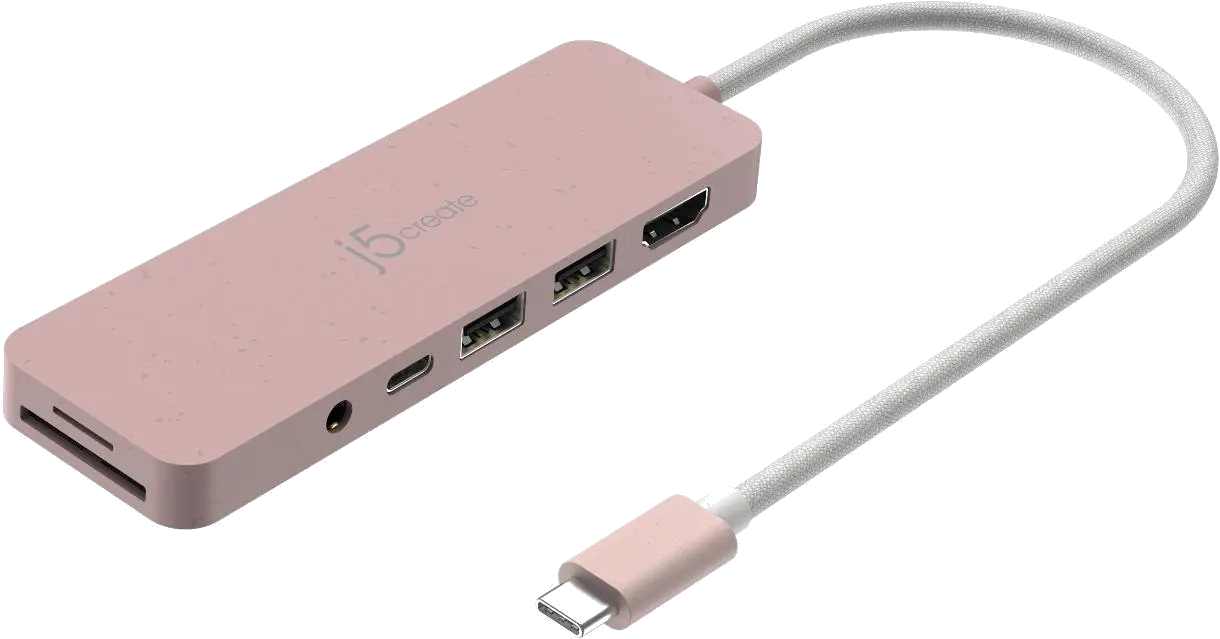 j5create JCD373ER-N ECO-FRIENDLY USB-C MULTI-PORT/HUB WITH POWER DELIVERY, 4712795087543