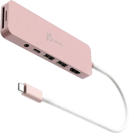 j5create JCD373ER-N ECO-FRIENDLY USB-C MULTI-PORT/HUB WITH POWER DELIVERY, 4712795087543