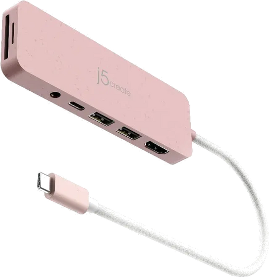 j5create JCD373ER-N ECO-FRIENDLY USB-C MULTI-PORT/HUB WITH POWER DELIVERY, 4712795087543