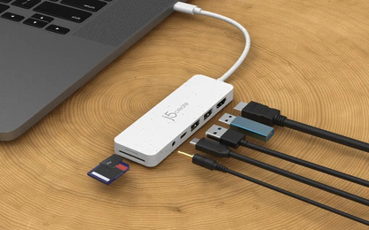 j5create JCD373EW-N ECO-FRIENDLY USB-C MULTI-PORT/HUB WITH POWER DELIVERY, 4712795087536