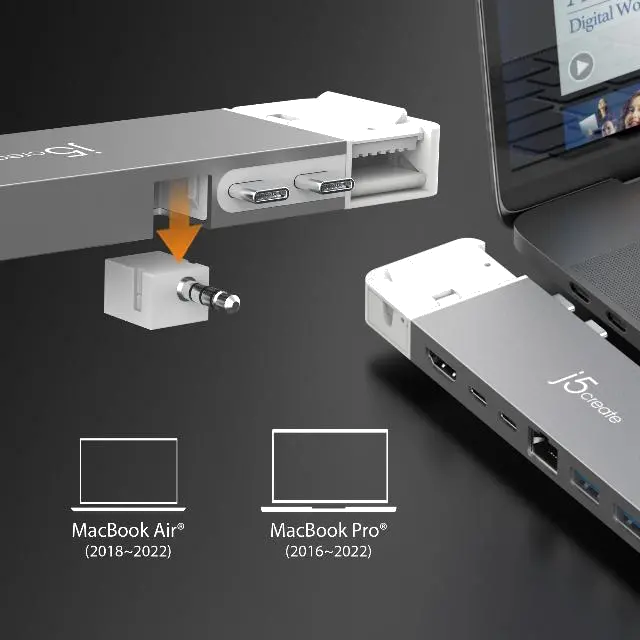 j5create JCD395-N 4K60 Elite Pro USB4 Hub with MagSafe Kit, 4712795086898