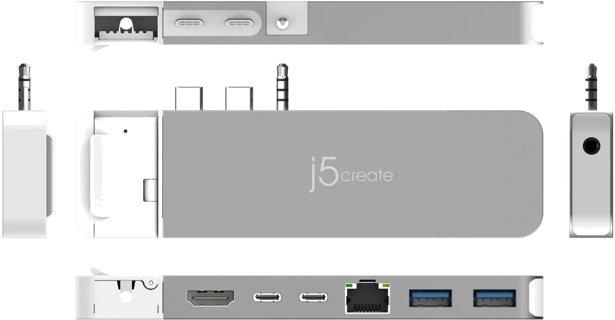 j5create JCD395-N 4K60 Elite Pro USB4 Hub with MagSafe Kit, 4712795086898