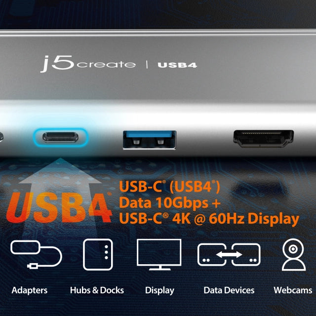 j5create JCD401-N USB4 DUAL 4K MULTI-PORT HUB/, 4712795086348