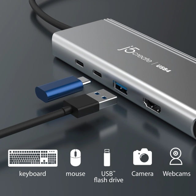 j5create JCD401-N USB4 DUAL 4K MULTI-PORT HUB/, 4712795086348