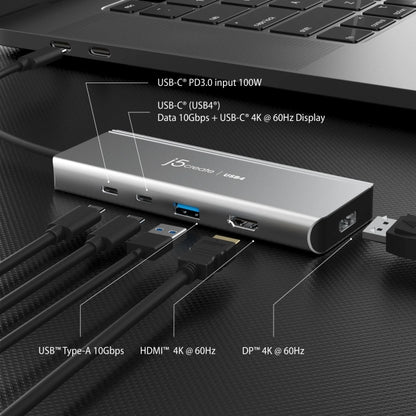 j5create JCD401-N USB4 DUAL 4K MULTI-PORT HUB/, 4712795086348