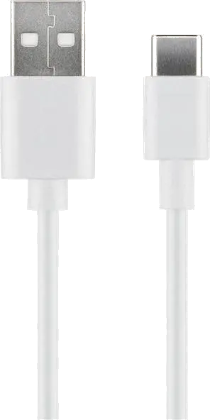 MicroConnect USB3.1CCHAR2W USB-C to USB2.0 A Cable, 2m, White, for synching and, 5706998775078