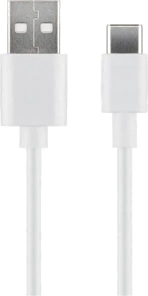 MicroConnect USB3.1CCHAR2W USB-C to USB2.0 A Cable, 2m, White, for synching and, 5706998775078