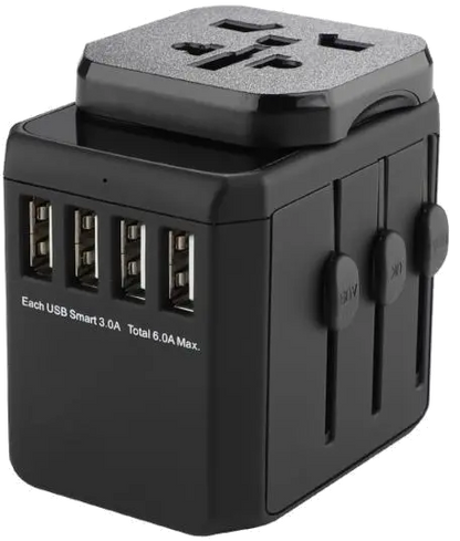 MicroConnect MC-TRAVELADAPTER2 World Travel Adapter, 4 USB A, ports, with Universal to EU, 5715063070581