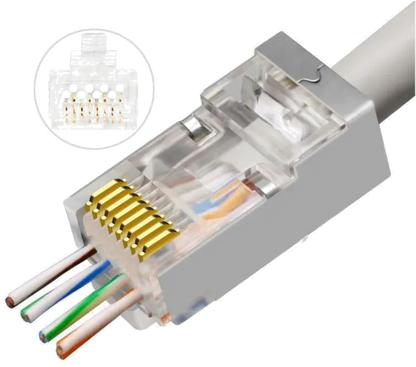 MicroConnect KON506-50EZ Set 50 mufe RJ45 8P8C CAT6 FTP Shielded EZ Plug passtrough, 5706998943828