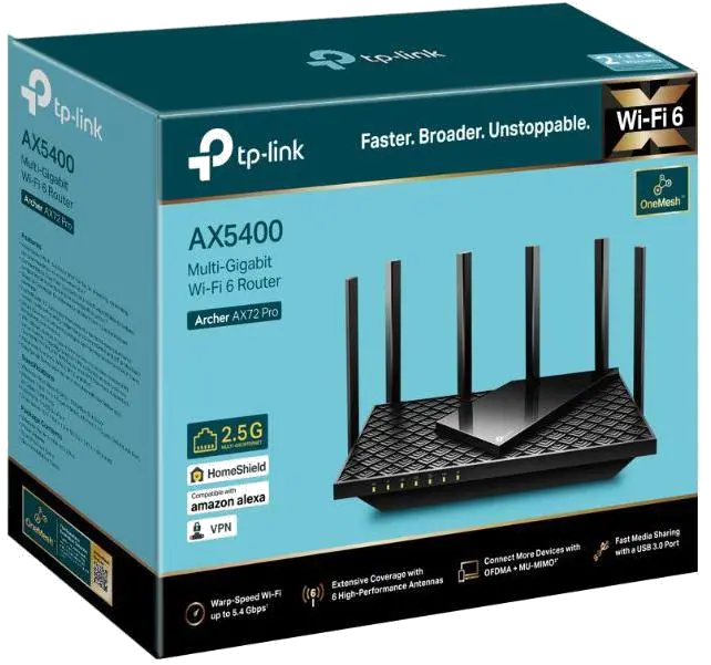 TP-Link ARCHER AX72 PRO TPL WI-FI 6 ROUTER GB AX5400 AX72 PRO, 4897098686775