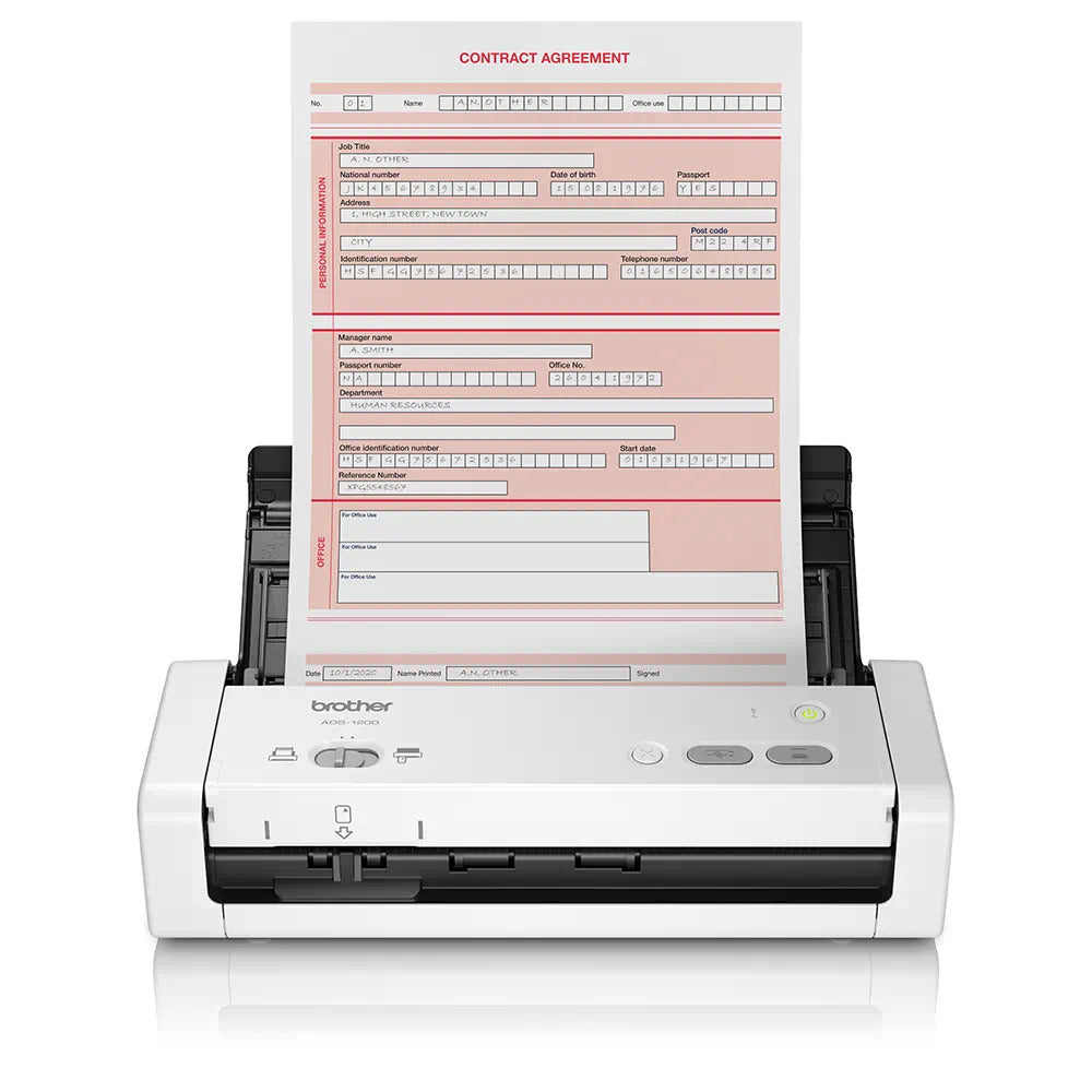 Brother ADS1200TC1 ADS-1200 Scanner de documente portabil, A4, ADF 20 coli, 4977766792158