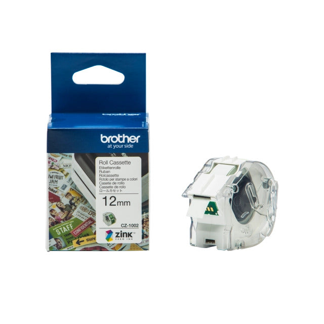 Brother CZ1002 CZ-1002 Etichete banda continua, imprimare color, hartie alba 12mm x 5m, 4977766779289