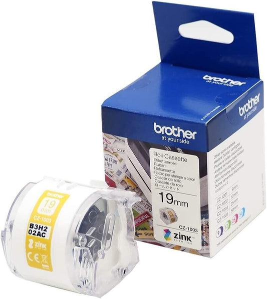 Brother CZ1003 CZ-1003 Etichete banda continua, imprimare color, hartie alba 19mm x 5m, 4977766779296