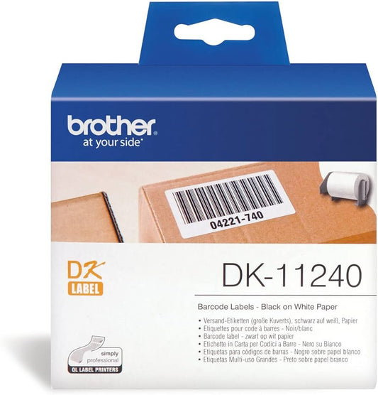 Brother DK11240 DK-11240 Rola etichete hartie pentru coduri de bare 102mm / 51mm, negru/alb, 600, 4977766646321